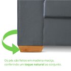 Sofá Florianóplis 3 Lugares 210 Cm Veludo Cinza