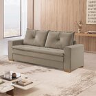 Sofá Florianópolis 3 Lugares 210 Cm Veludo Bege