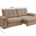 Sofá Fofão Premium 2,30m Retrátil/reclinável Suede Capuccino