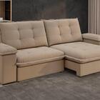 Sofá Fofão Premium 2,30m Retrátil/reclinável Suede Capuccino