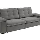 Sofá Fofão Premium 2,50m Retrátil/reclinável Suede Cinza - Xf