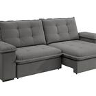 Sofá Fofão Premium 2,50m Retrátil/reclinável Suede Cinza - Xf