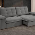 Sofá Fofão Premium 2,50m Retrátil/reclinável Suede Cinza - Xf