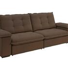 Sofá Fofão Premium 2,50m Retrátil/reclinável Suede Marrom - X