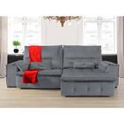 Sofá Fusion 2.60m Elétrico Com Usb E Vibro Massagem - Chumbo