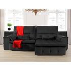 Sofá Fusion 2.60m Elétrico Com Usb E Vibro Massagem - Preto