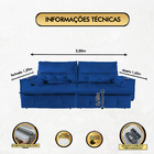 Sofá Fusion 3,00m Elétrico Com Controle Carregamento Usb E Vi