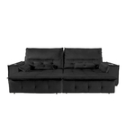 Sofá Fusion 3.00m Elétrico Com Usb E Vibro Massagem - Preto