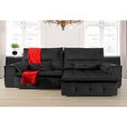 Sofá Fusion 3.00m Elétrico Com Usb E Vibro Massagem - Preto