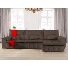 Sofá Fusion 3.30m Elétrico Com Usb E Vibro Massagem - Marrom