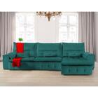 Sofá Fusion 3.30m Elétrico Com Usb E Vibro Massagem - Verde