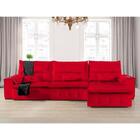 Sofá Fusion 3.30m Elétrico Com Usb E Vibro Massagem - Vermelho