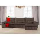 Sofá Fusion 3.60m Elétrico Com Usb E Vibro Massagem - Marrom