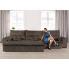 Sofá Fusion 3.60m Elétrico Com Usb E Vibro Massagem - Marrom