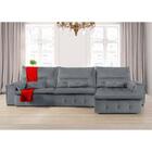 Sofá Fusion 3.90m Elétrico Com Usb E Vibro Massagem - Chumbo