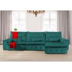 Sofá Fusion 3.90m Elétrico Com Usb E Vibro Massagem - Verde