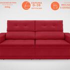Sofá Gaia Assento Retrátil E Reclinável Vermelho 1,70m (l) -