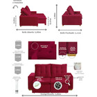 Sofá Goiás 3 Lugares Modular 1.90 Mt Com Molas Bonnel Retráti