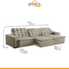 Sofá Grande 320 Cm Retrátil Mola Bonel D28 Pillow Reclinável