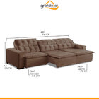 Sofá Grande 350 Cm Retrátil Mola Bonel D28 Pillow Reclinável