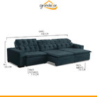 Sofá Grande 350 Cm Retrátil Mola Bonel D28 Pillow Reclinável