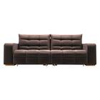 Sofá Grande Retrátil E Reclinável 2,50m Veludo Marrom Lion Cr