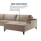 Sofá Grécia 4 Lugares Com Chaise Bouclê 2,70m Bege