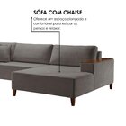 Sofá Grécia 4 Lugares Com Chaise Bouclê 2,90m Cinza