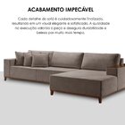 Sofá Grécia 4 Lugares Com Chaise Linho 2,90m Marrom