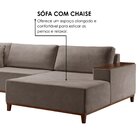 Sofá Grécia 4 Lugares Com Chaise Linho 2,90m Marrom