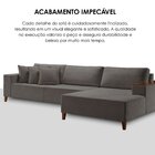 Sofá Grécia 4 Lugares Com Chaise Veludo 2,70m