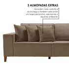 Sofá Grécia 4 Lugares Com Chaise Veludo 2,90m Bege