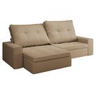 Sofá Hanks Retrátil 3 Lugares Linho Bege 210cm Bege