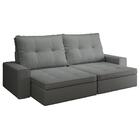 Sofá Hanks Retrátil 3 Lugares Linho Cinza 210cm Cinza