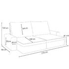 Sofá Hanks Retrátil 3 Lugares Linho Cinza 210cm Cinza