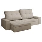 Sofá Hanks Retrátil 3 Lugares Linho Cru 210cm Marrom