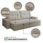 Sofá Hanks Retrátil 3 Lugares Linho Cru 210cm Marrom