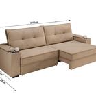 Sofá Hannover Premium 2,10m Assento Retrátil/reclinável Suede