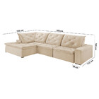 Sofá Hércules Linho 2 Módulos 100cm B25cm+chaise 130cm Meu So