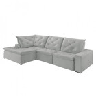 Sofá Hércules Linho 2 Módulos 100cm B25cm+chaise 130cm Meu So