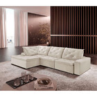 Sofá Hércules Linho 2 Módulos 90cm B25cm+chaise 130cm Meu Sof