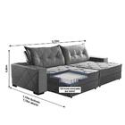 Sofá Hollywood Molas Ensacadas 3,10mts Cinza