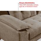 Sofá Ibiza 2 Lugares Casal Fixo Luxo Aveludado Avelã