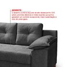 Sofá Ibiza 2 Lugares Casal Fixo Luxo Aveludado Chumbo