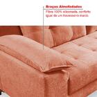 Sofá Ibiza 2 Lugares Casal Fixo Luxo Aveludado Goiaba