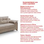 Sofá Ibiza 3 Lugares 2,22m Luxo Aveludado Capuccino Pés De Ma