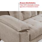 Sofá Ibiza 3 Lugares 2,22m Luxo Aveludado Capuccino Pés De Ma