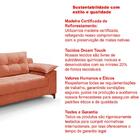 Sofá Ibiza 3 Lugares 2,22m Luxo Aveludado Goiaba Pés De Madei