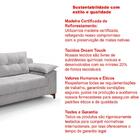 Sofá Ibiza 3 Lugares 2,22m Luxo Aveludado Prata Pés De Madeir