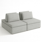 Sofá Ilha 2 Lugares 180cm Madri Pillow Bouclé Nobre Cinza - S